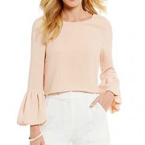 LUCY PARIS • blush bell-sleeve blouse